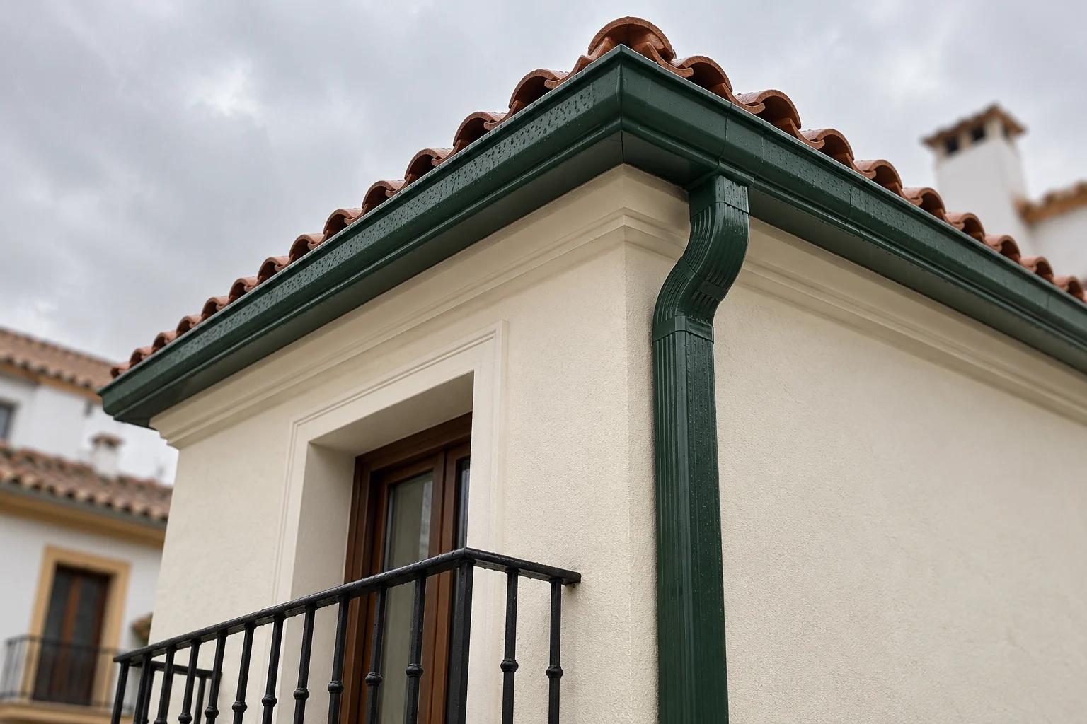 Canalones en Coria del Río junto a una instalación solar